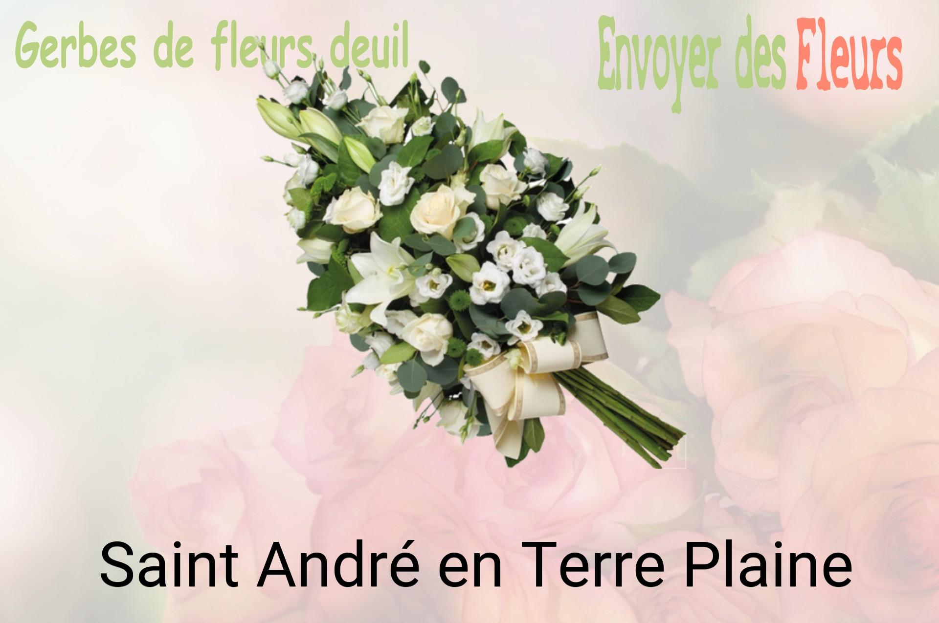 Gerbe de fleurs de deuil livrée à Saint-André-en-Terre-Plaine